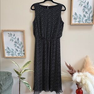 MSK Black and White Patterned Midi Dress